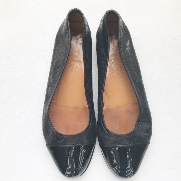 Quilted leather lambskin two tone Flat shoes 37 7 - Picture 2 of 8